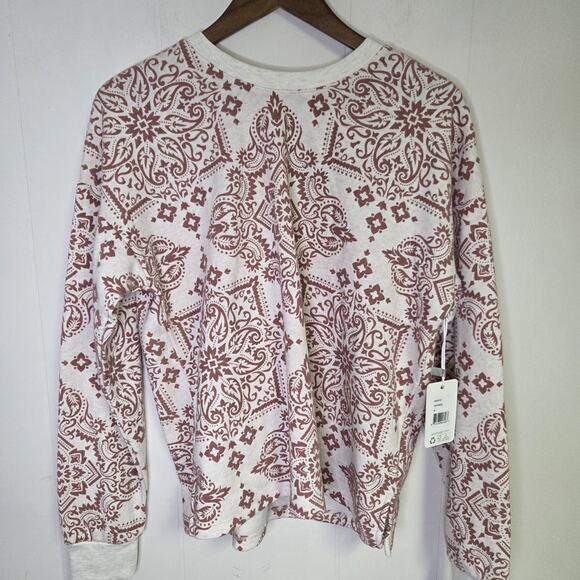 NWT PJ Salvage Floral Boho Summit View Oatmeal Pattern Pajama Set Size Medium - Picture 1 of 8
